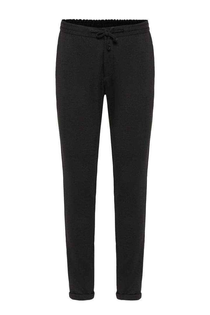 Siyah Slim Düz Jogger Pantolon