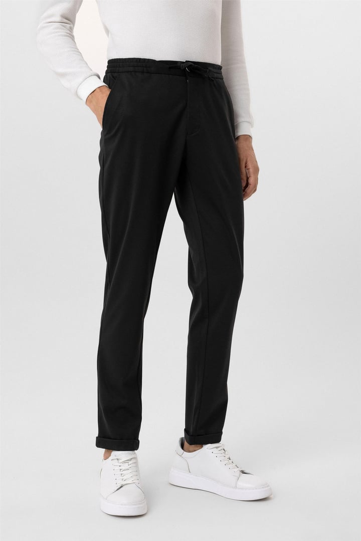 Siyah Slim Düz Pantolon