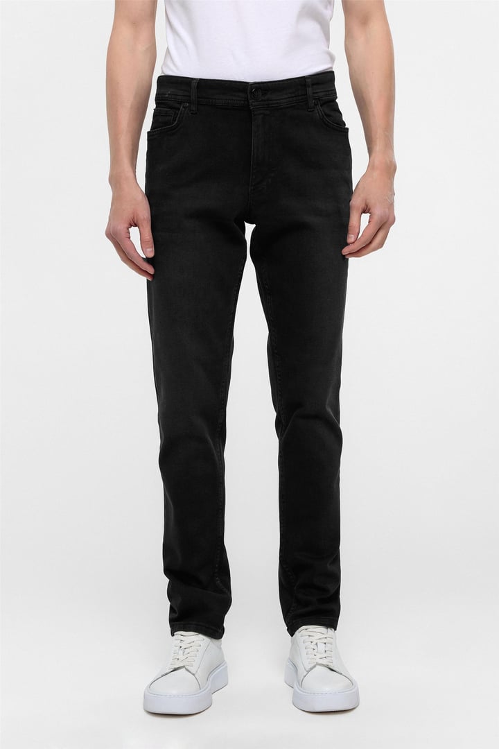 Siyah Slim Fit Denim Pantolon