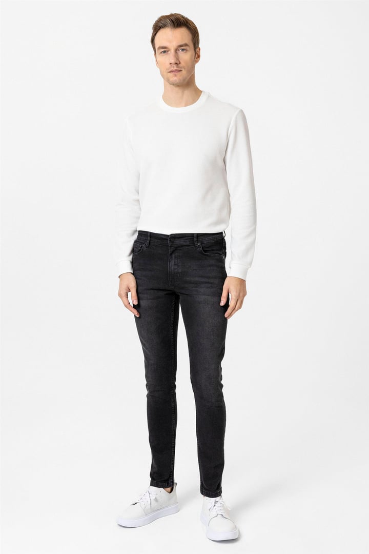 Siyah Süper Slim Denim Pantolon