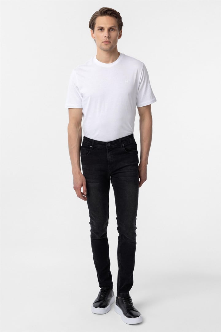 Siyah Süper Slim Düz Pantolon