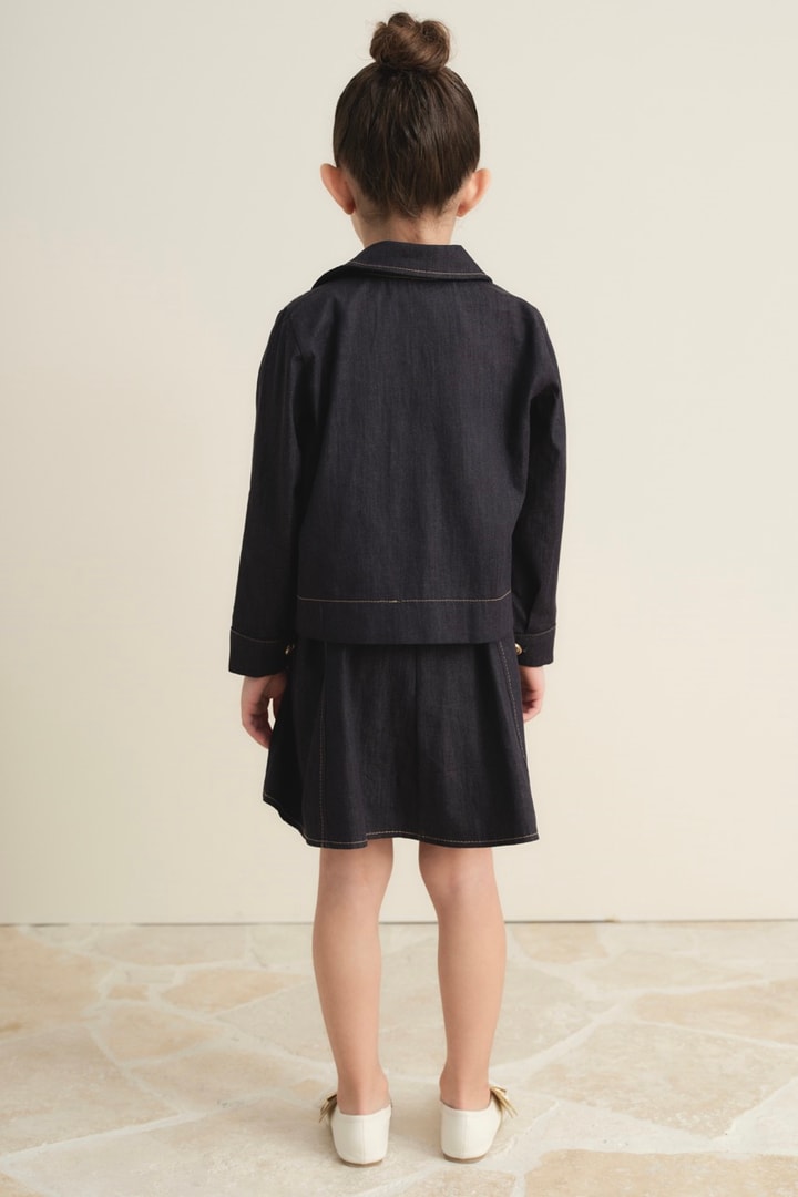 Arle Ceketli Denim Jile Elbise - Lacivert