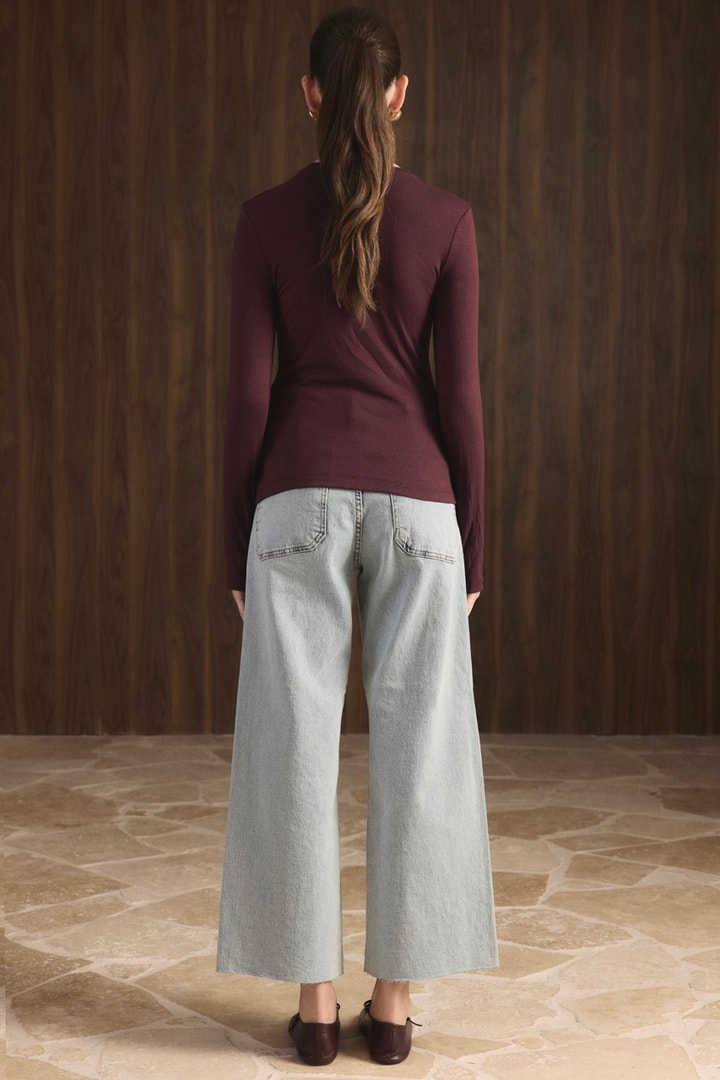 Balıkçı Yaka Basic Body - Bordo