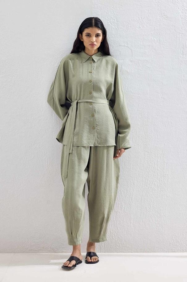 Basic Oversize Pantolon Takım - Haki