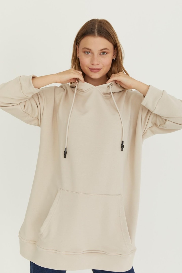 Basic Sweatshirt - Bej