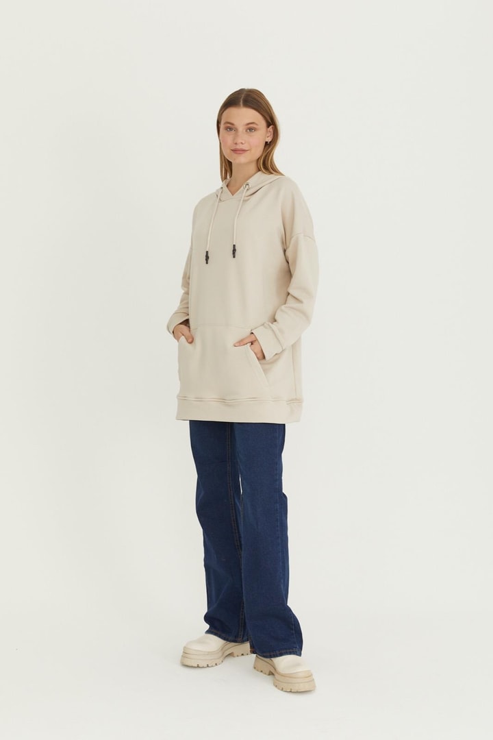 Basic Sweatshirt - Bej