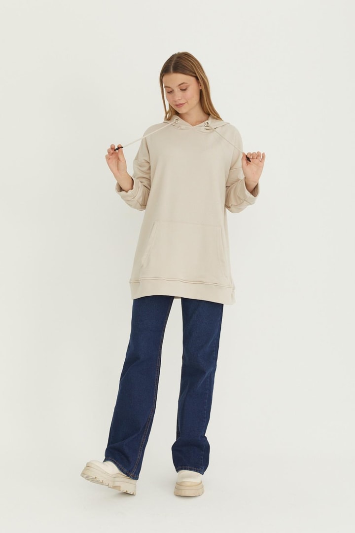 Basic Sweatshirt - Bej