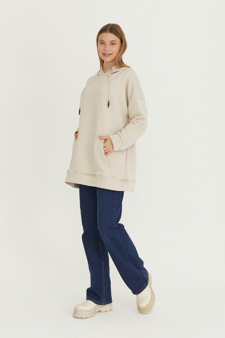 Basic Sweatshirt - Bej