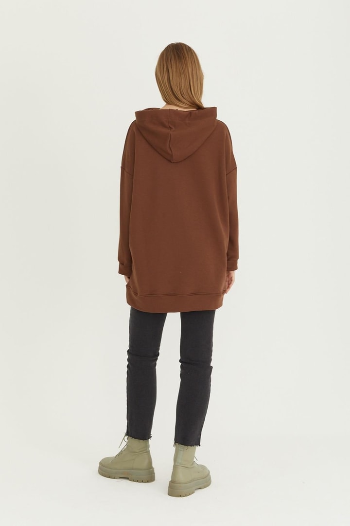 Basic Sweatshirt - Kahverengi