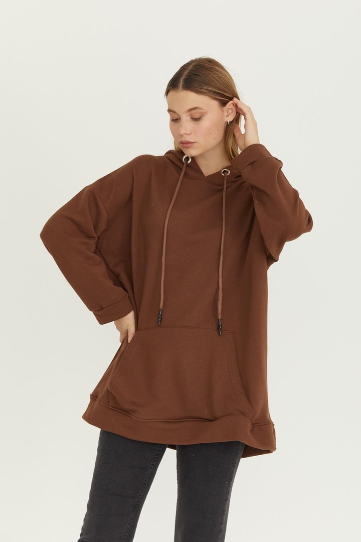 Basic Sweatshirt - Kahverengi