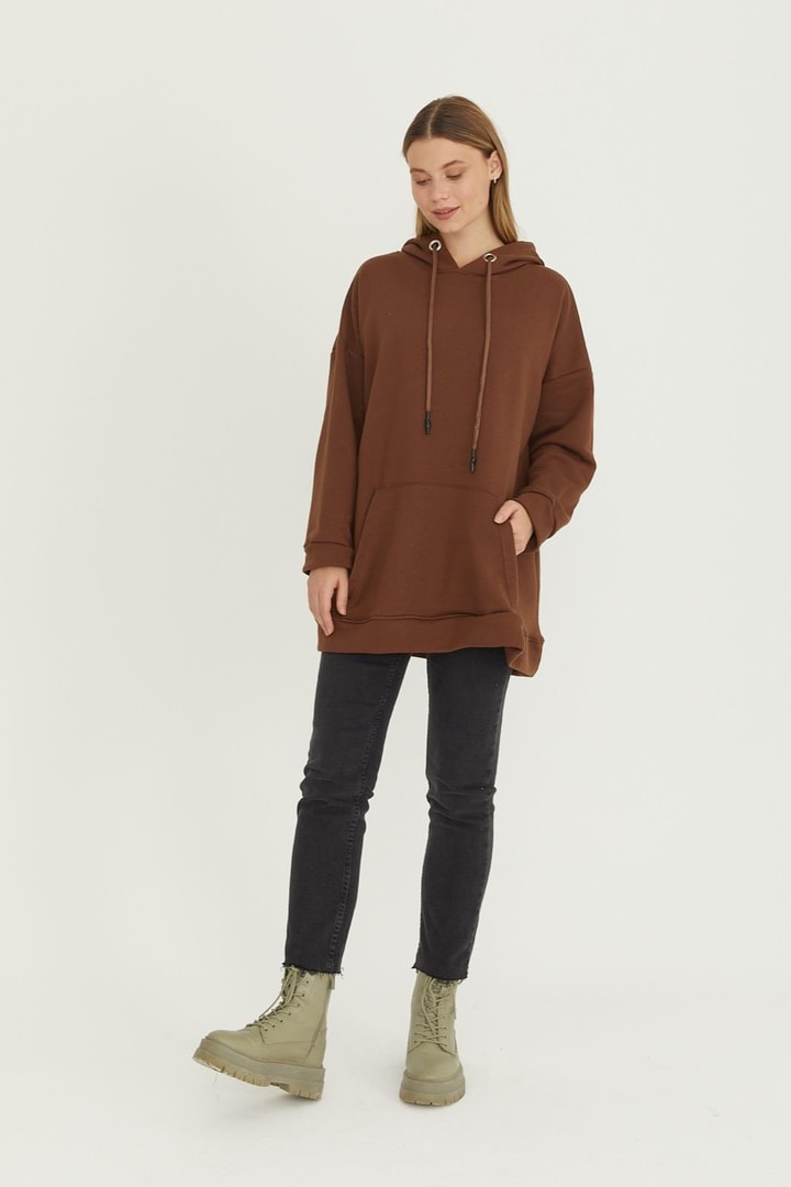 Basic Sweatshirt - Kahverengi