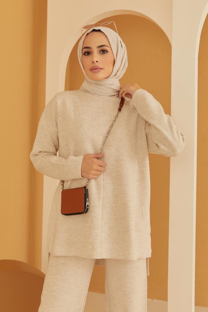 Basic Triko Takım - Bej