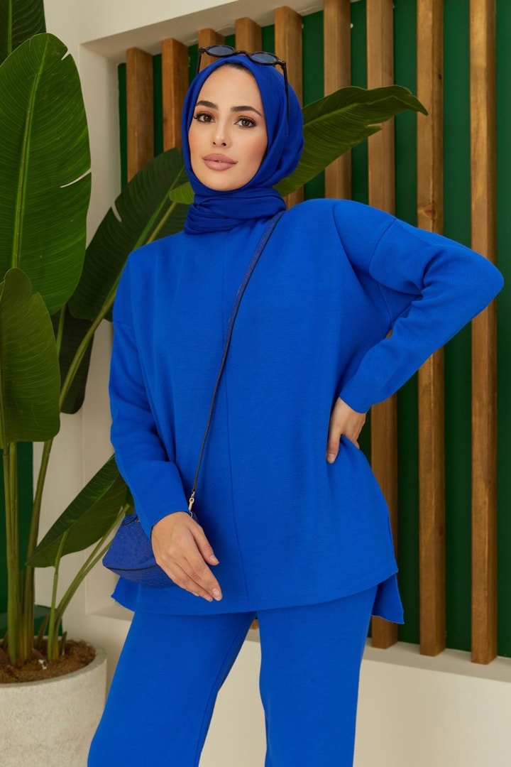 Basic Triko Takım - saks mavisi