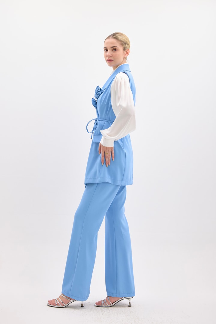 Basic Yelek Takım - bebe mavisi