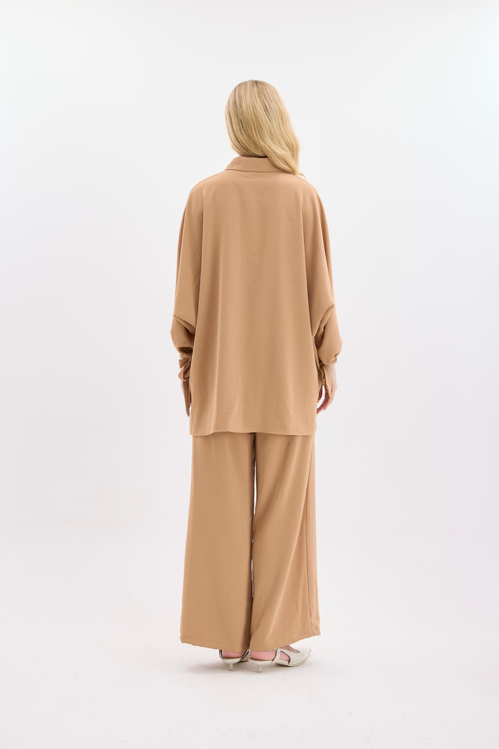 Bella Kolları Bağlamalı Basic Takım - Camel