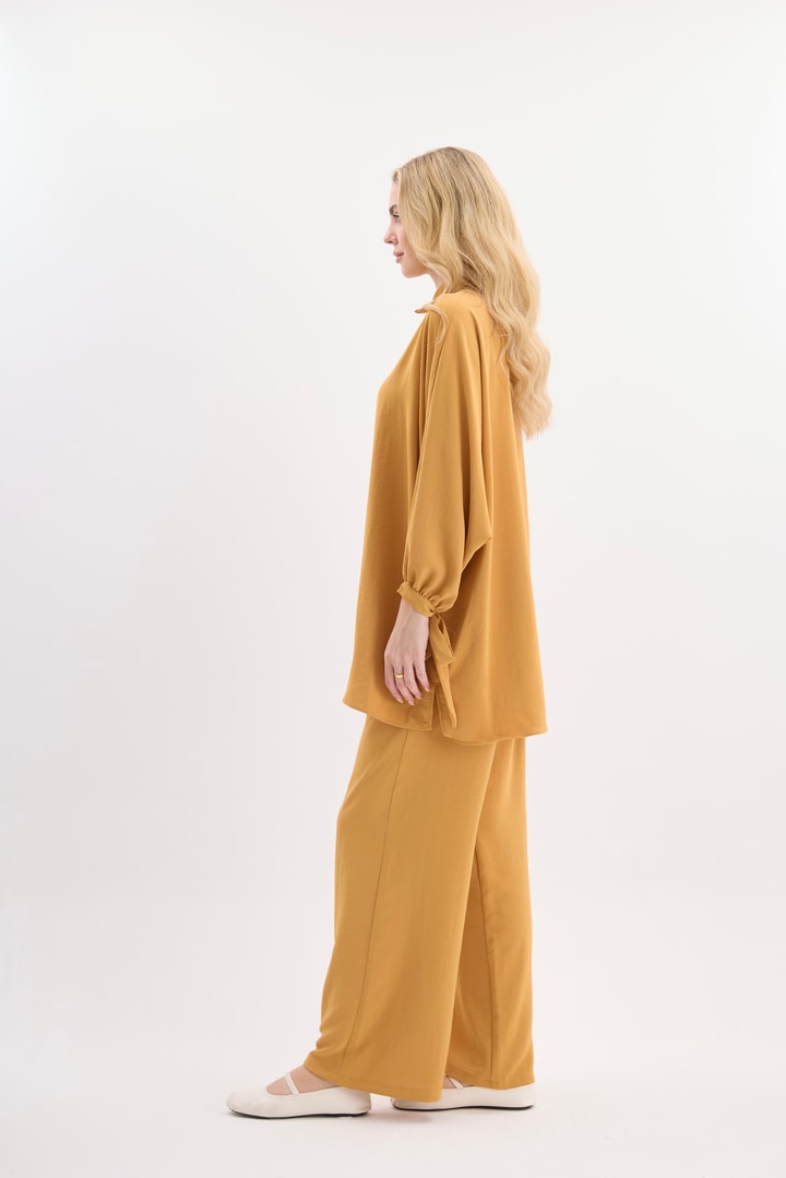 Bella Kolları Bağlamalı Basic Takım - Hardal