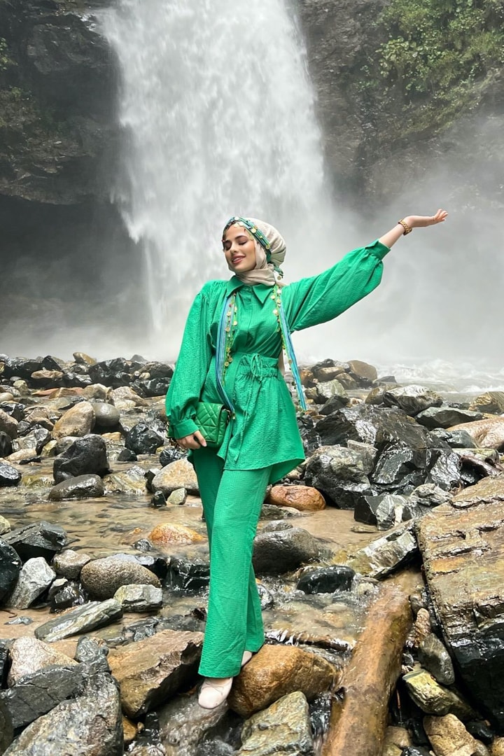 Bianca Gofre Takım - Yeşil