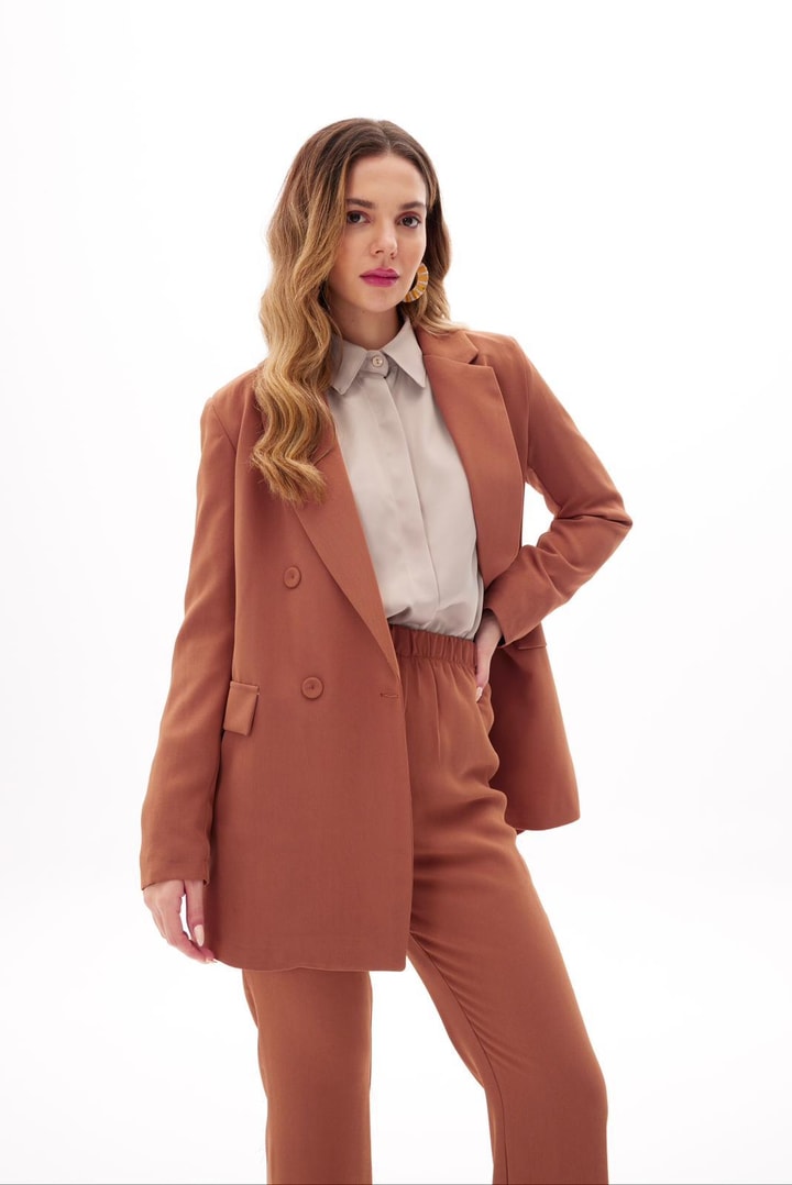 Bright Business Ceket Takım - Camel