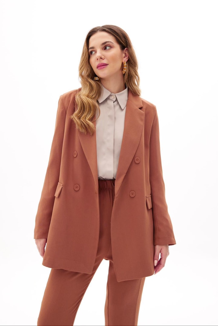 Bright Business Ceket Takım - Camel