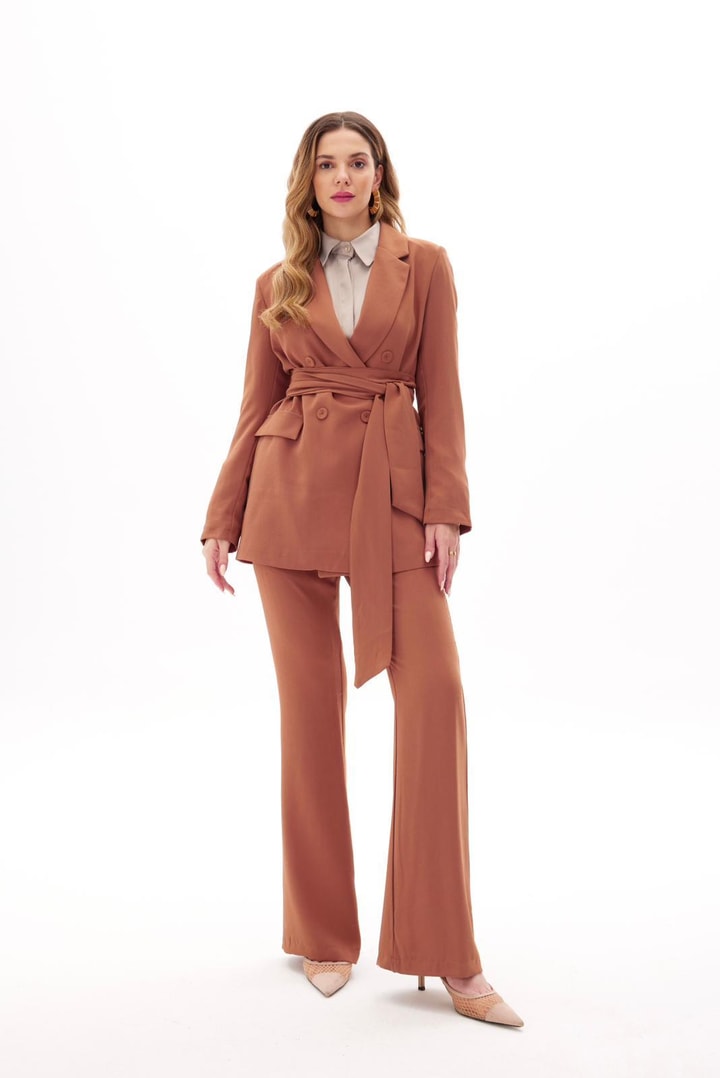 Bright Business Ceket Takım - Camel