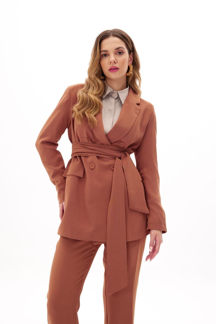 Bright Business Ceket Takım - Camel