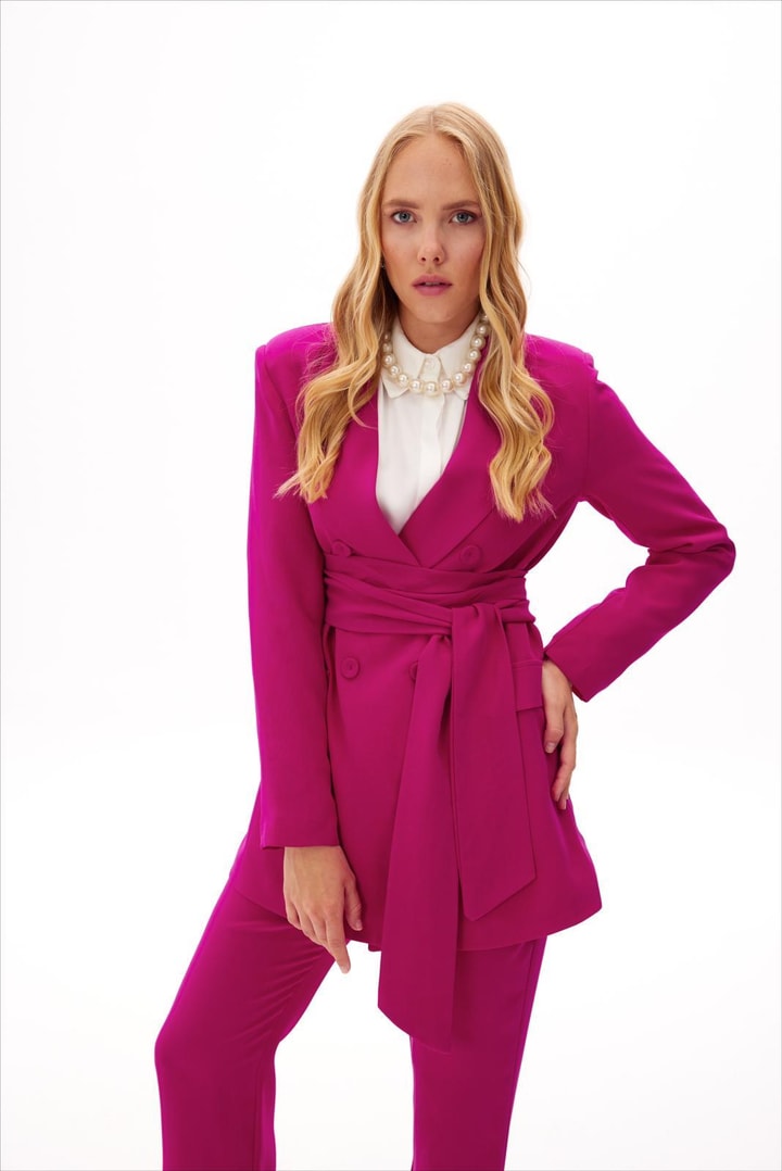 Bright Business Ceket Takım - Fuşya