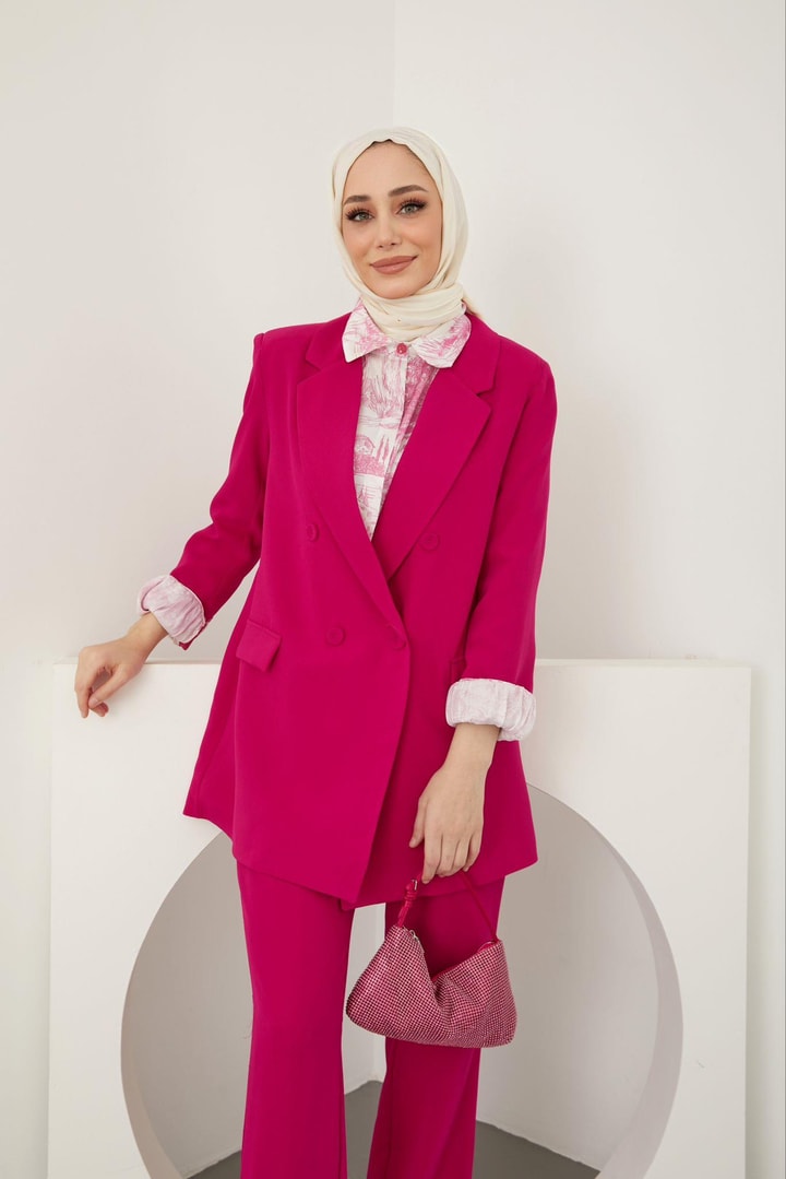 Bright Business Ceket Takım - Fuşya