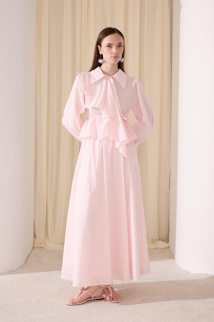 Calmaria Ön Çapraz Volanlı Vual Takım - Pembe
