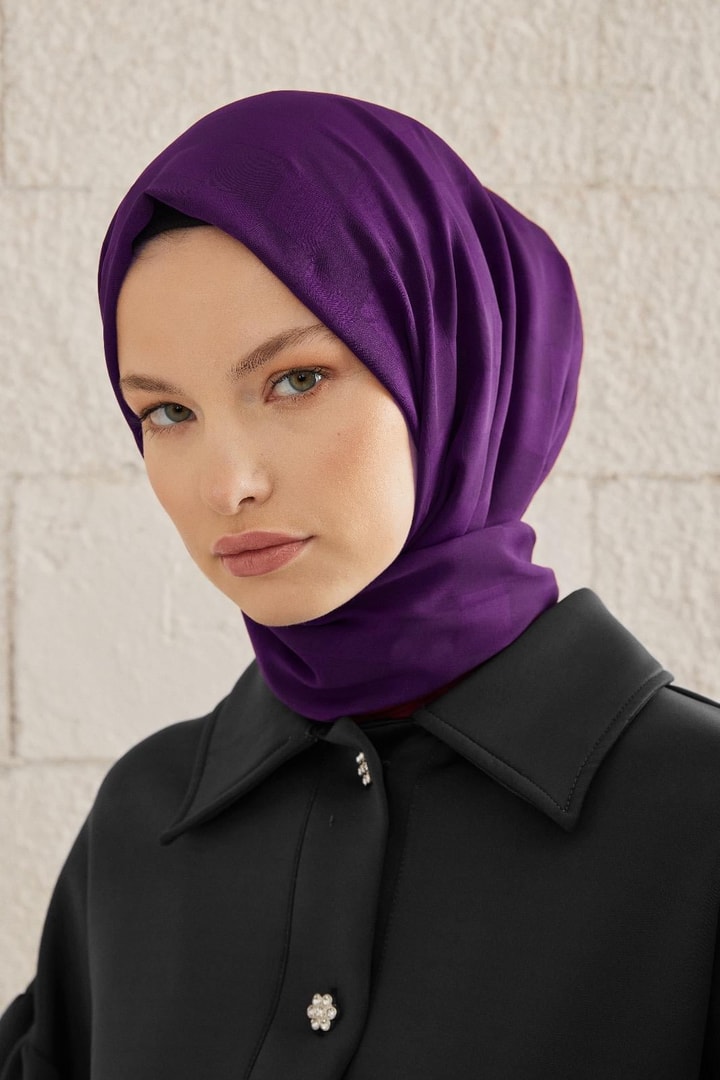 Capri Işıltılı Dama Şal - Mor