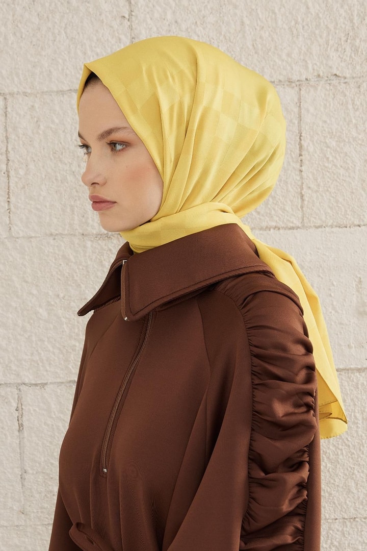 Capri Işıltılı Dama Şal - Sarı
