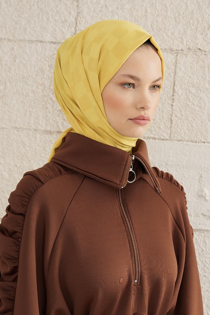 Capri Işıltılı Dama Şal - Sarı