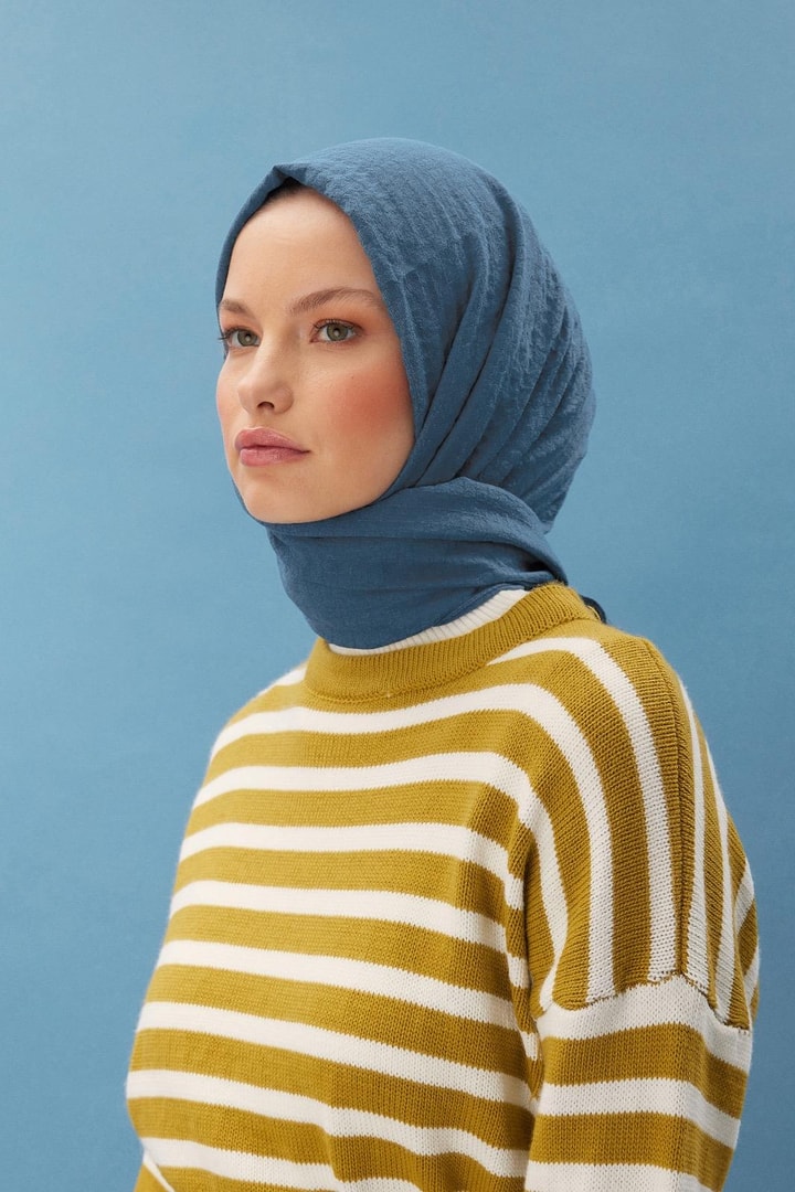 Care Cotton Şal - Mavi