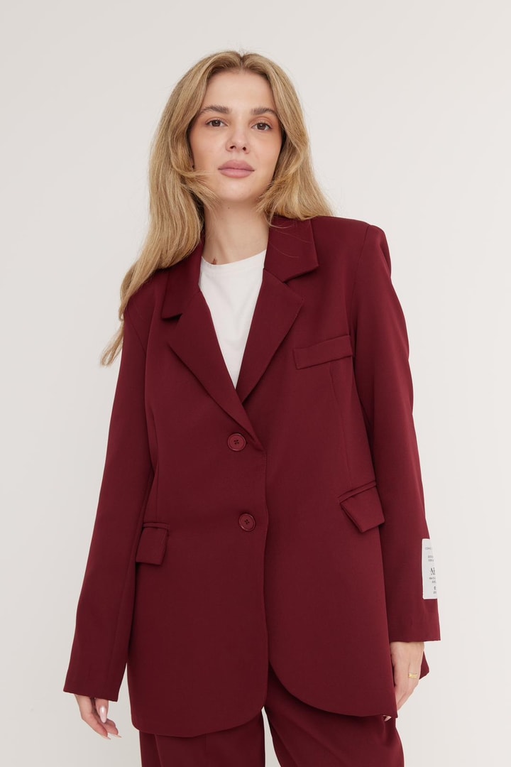 Catherine Business Ceket Takım - Bordo