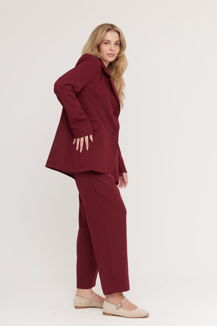 Catherine Business Ceket Takım - Bordo