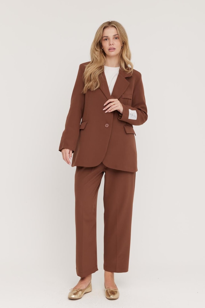 Catherine Business Ceket Takım - Kahverengi