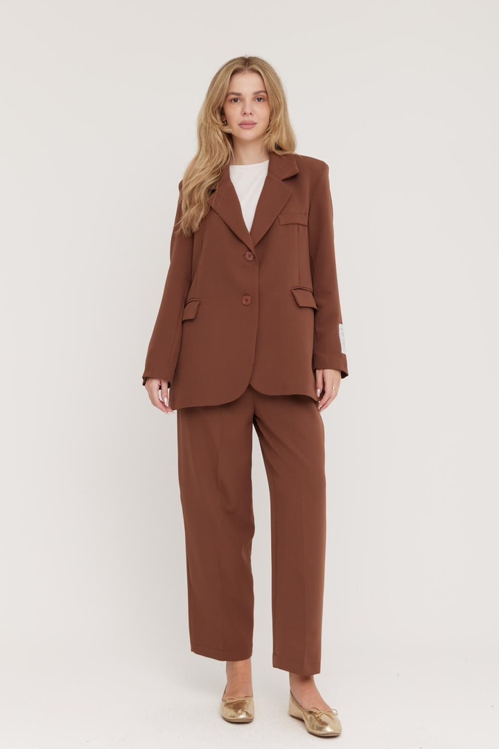 Catherine Business Ceket Takım - Kahverengi