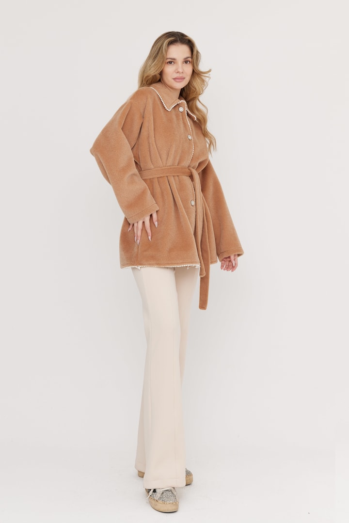 Clara İnci Detay Ceket - Karamel