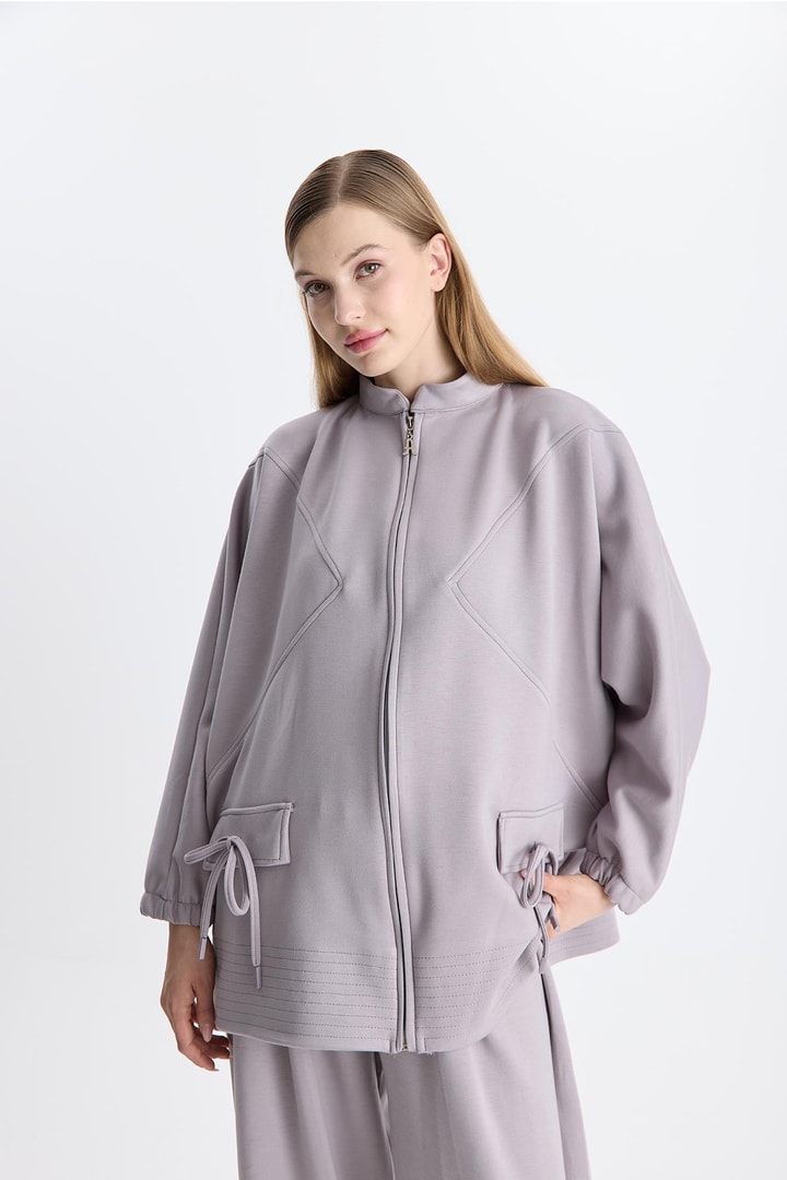 Coralie Basic Pantolonlu Takım - Gri