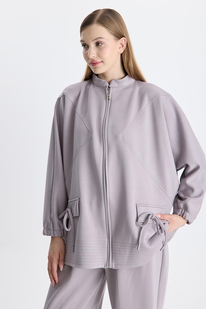 Coralie Basic Pantolonlu Takım - Gri