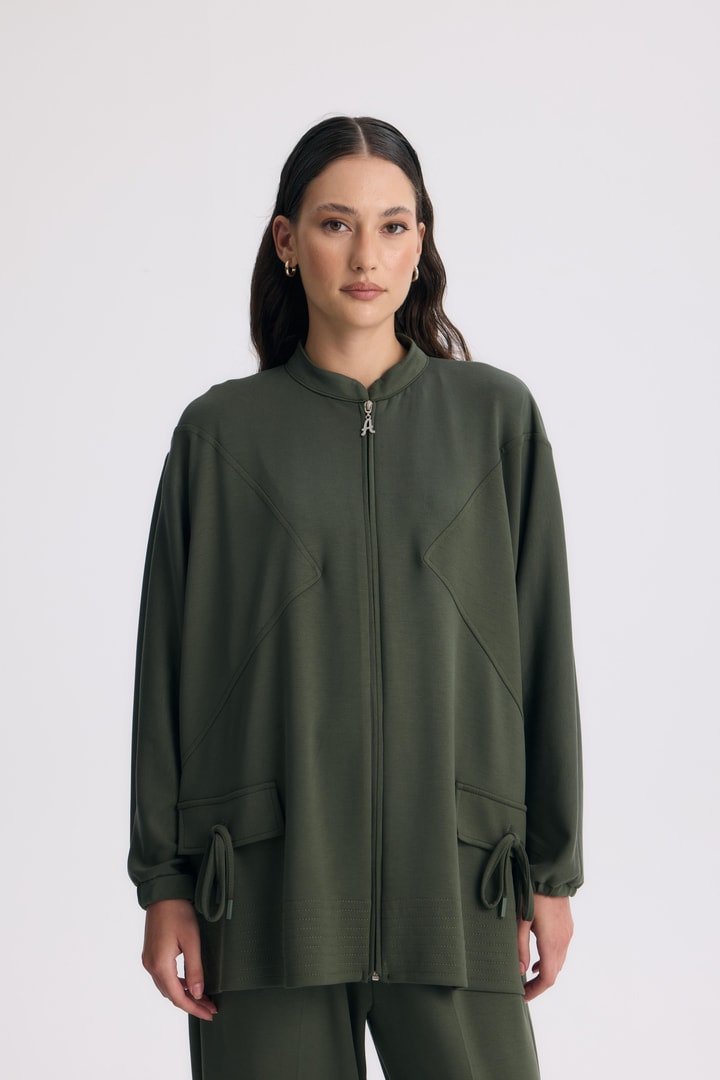 Coralie Basic Pantolonlu Takım - Haki
