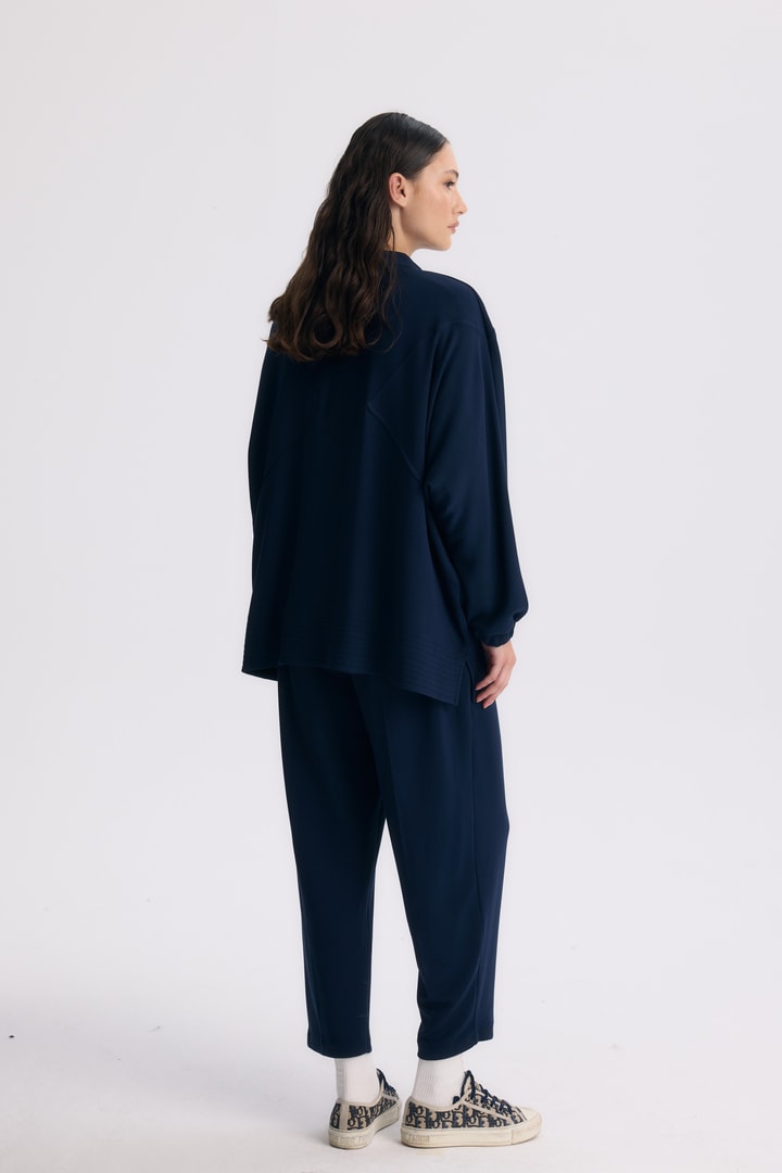 Coralie Basic Pantolonlu Takım - Lacivert