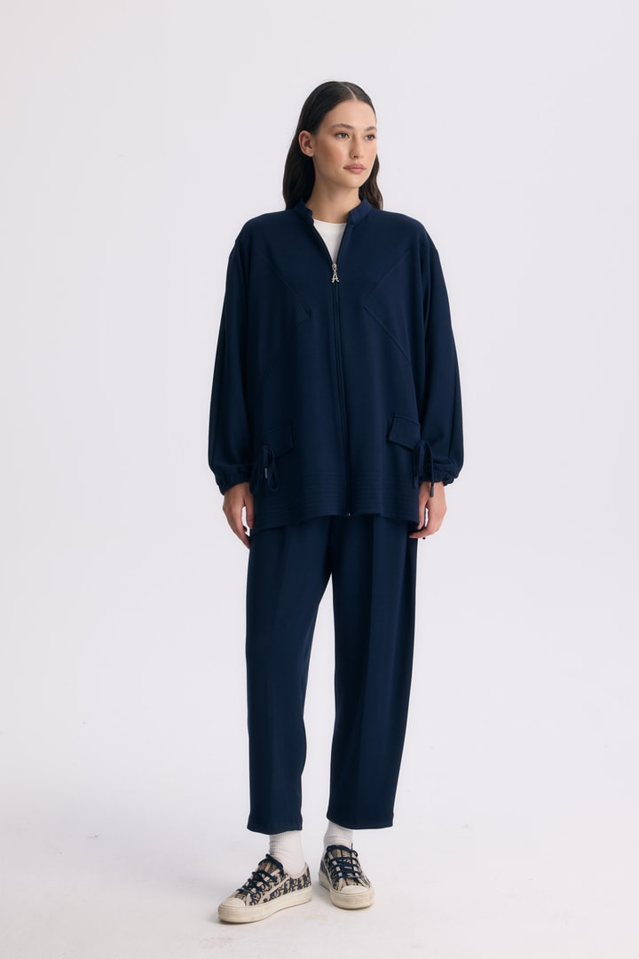Coralie Basic Pantolonlu Takım - Lacivert