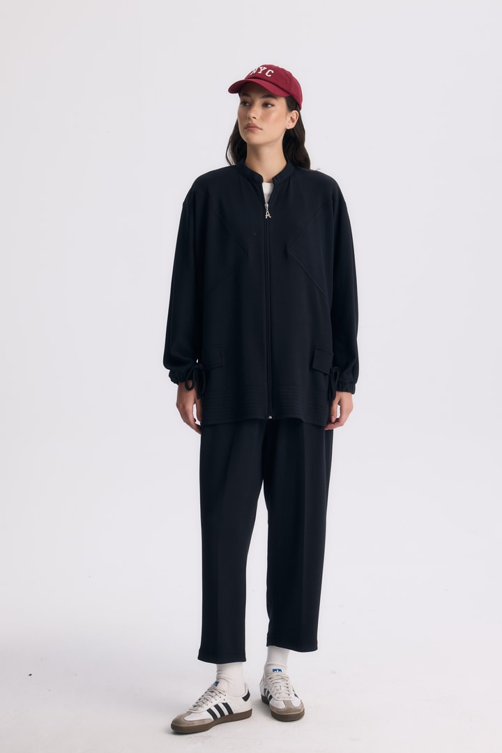 Coralie Basic Pantolonlu Takım - Siyah