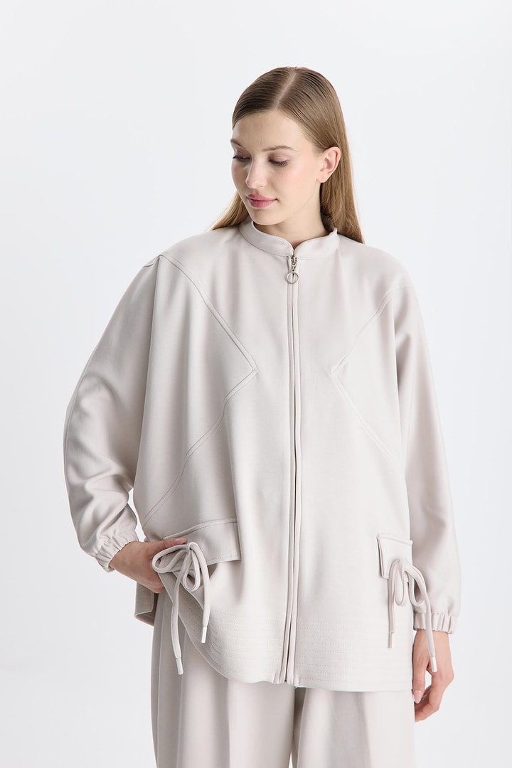 Coralie Basic Pantolonlu Takım - Taş