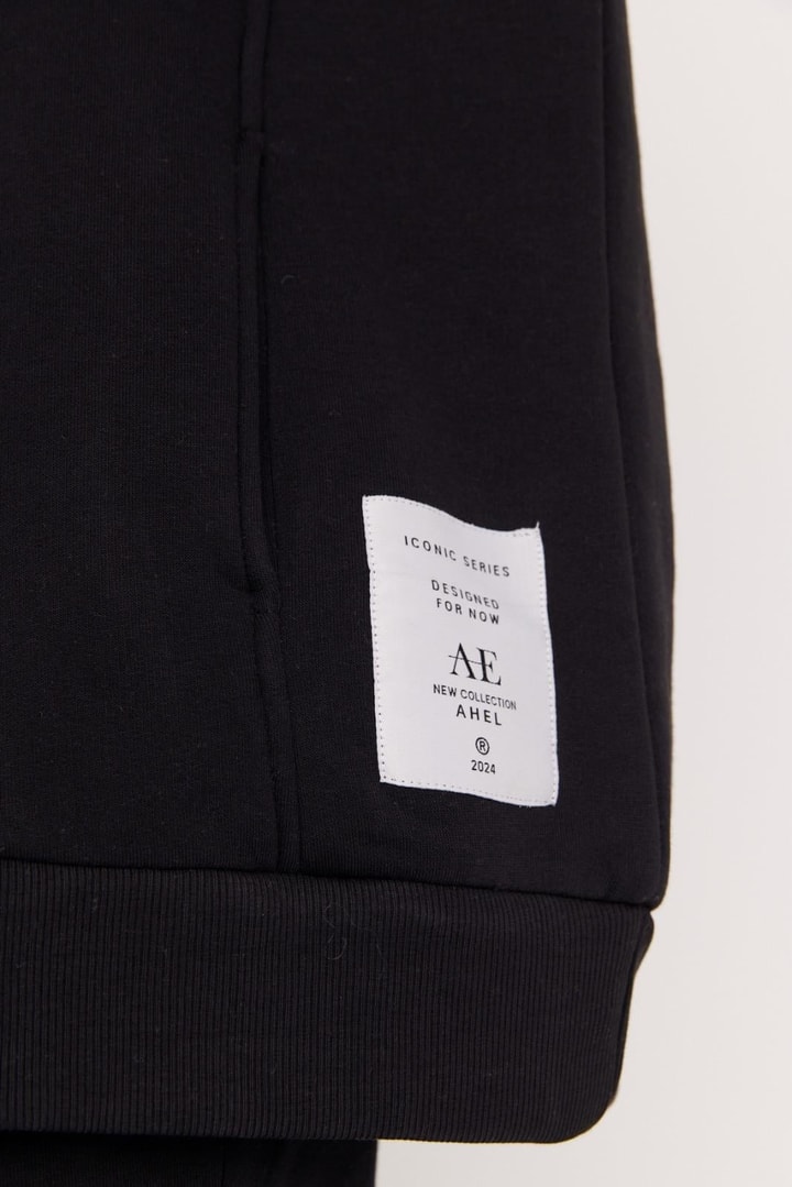 Dali Şardonlu Sweatshirt Takım - Siyah