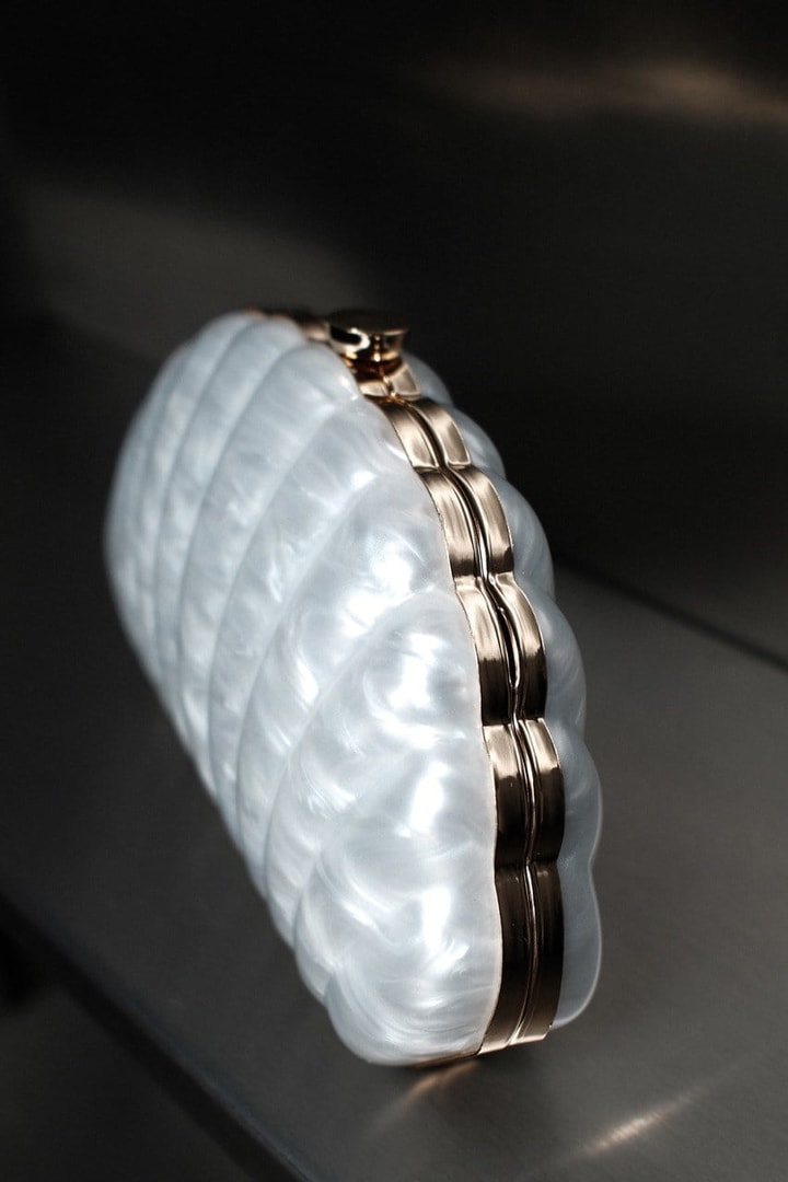 Deniz Kabuğu Clutch Abiye Çanta - Sedef