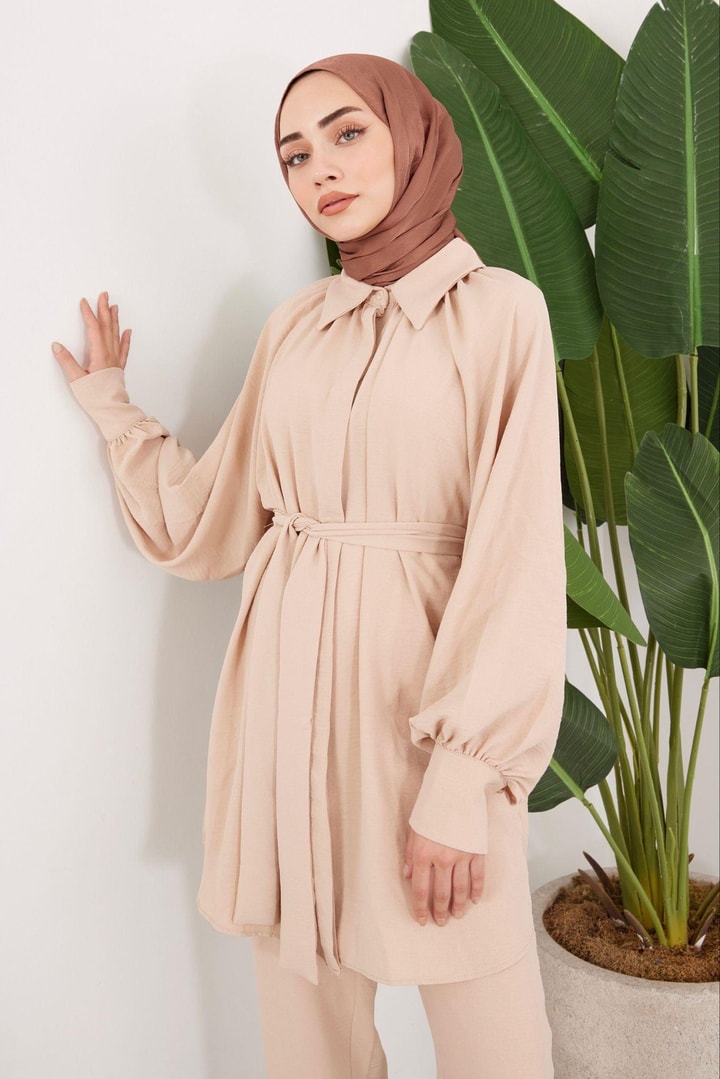 Dia Ayrobin Takım - Bej