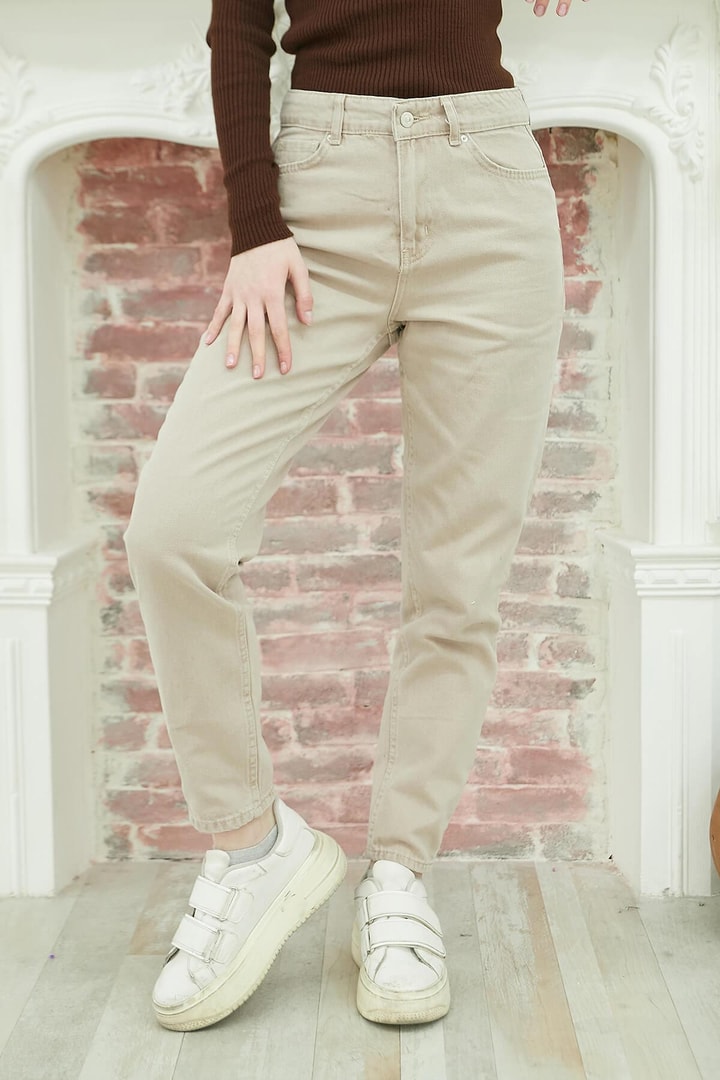 Dora Mom Jean - Bej
