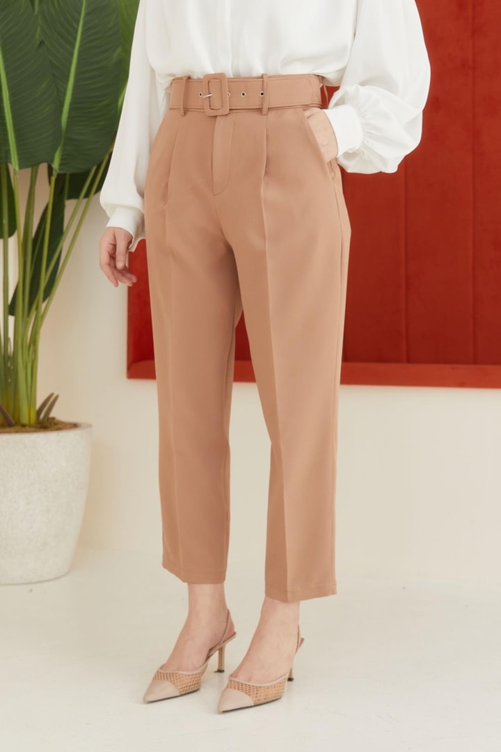 Double Havuç Pantolon - Camel