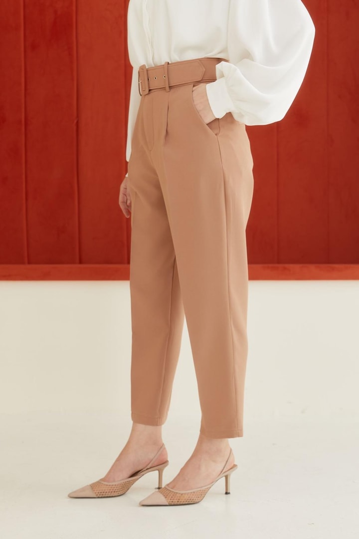 Double Havuç Pantolon - Camel